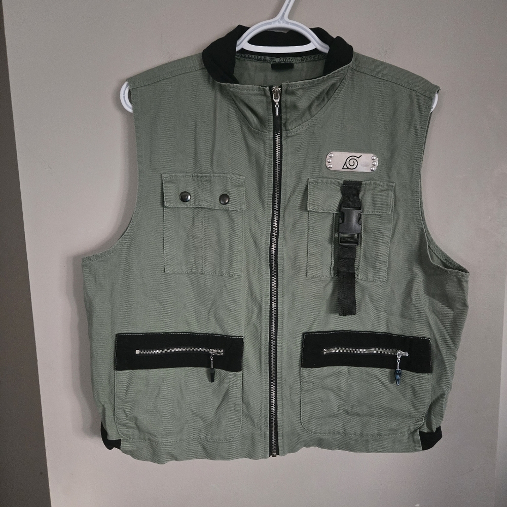 Naruto Shippuden Kakashi Hatake Vest XL Anime Cosplay Halloween Retro Jacket